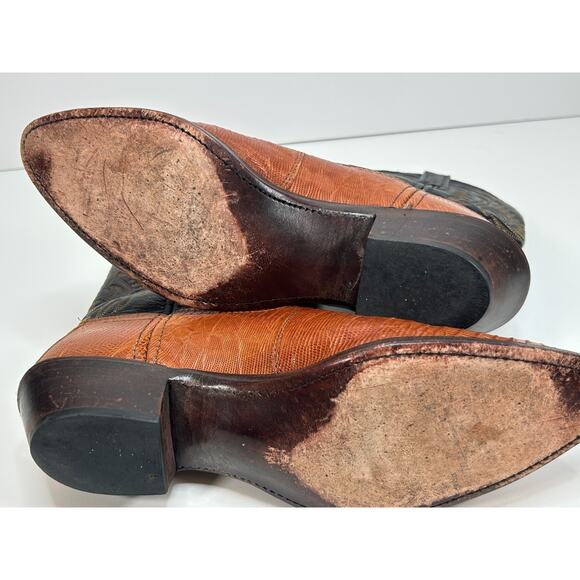 Vintage J Chisholm Lizard Western Cowboy Boots Women's Size 10 M Made in USA - Picture 10 of 10